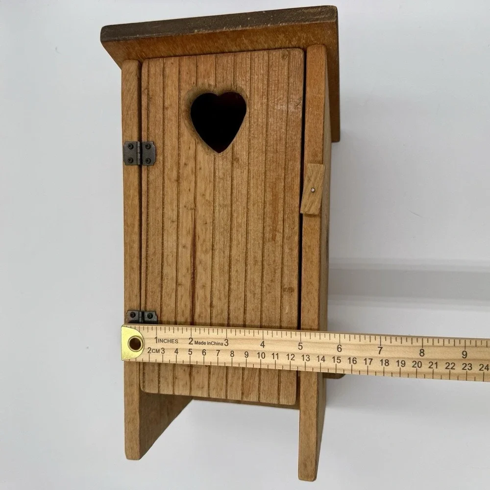 Beaver Creek Wooden Wall Mount Toilet Paper Holder w/ Storage Heart Cutout Brown